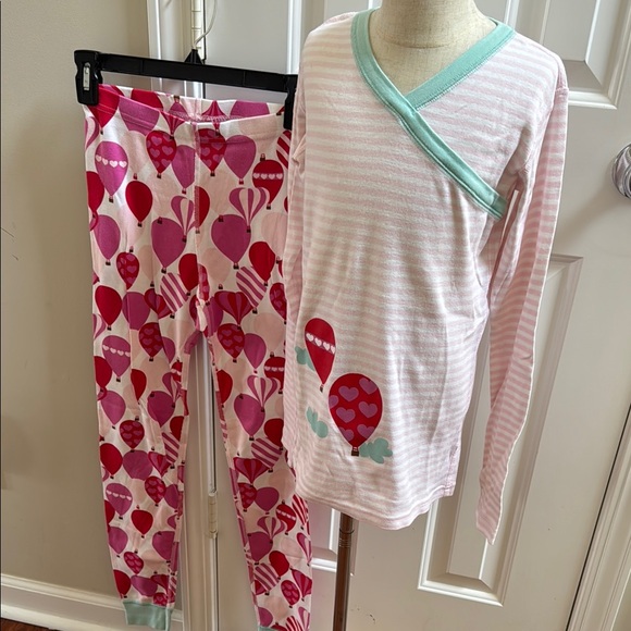 Hanna Andersson Other - Hanna Andersson Girls Organic Cotton Pink & Red Balloon Long Johns Pajama Set
